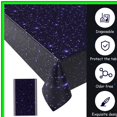 thumbnail image 4 of Galactic Starry Night Table Cover - Waterproof Disposable Plastic Tablecloth for Parties, 54 x 108 Inch Purple Sky Design, Perfect for Birthday Celebrations and Home Decor, 4 of 5
