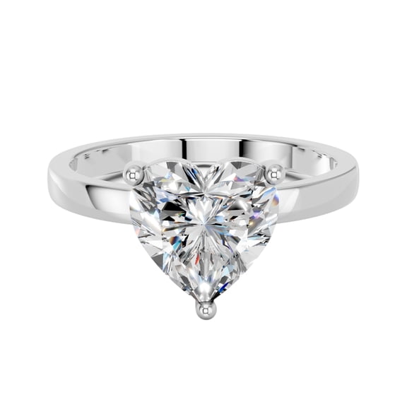 KEEVA JEWELS IGI Certified 5.00 Carat Heart Shape F/VS Lab Grown Diamond Solitaire Engagement Ring for Women Made in White Gold Plated Silver Size 6.5