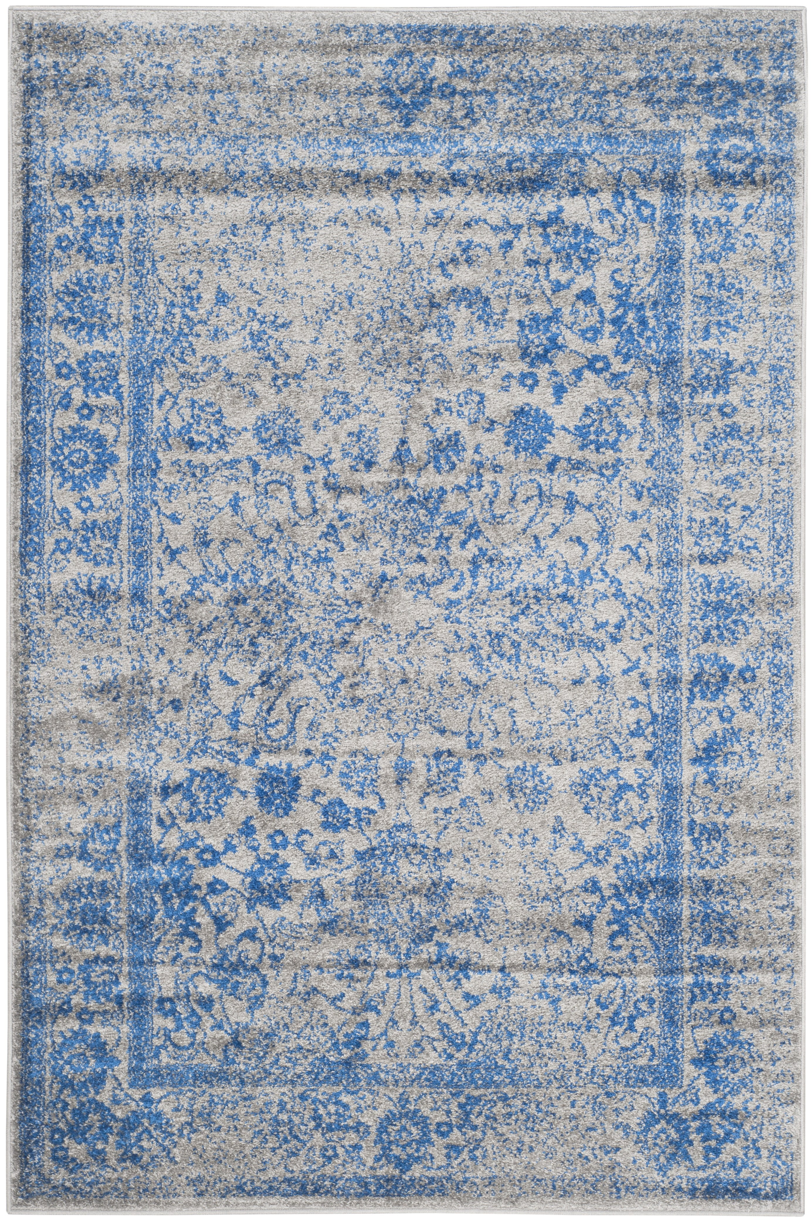 SAFAVIEH Adirondack Wyatt Traditional Distressed Area Rug, Grey/Blue, 5'1" x 7'6" - Transitional Modern Design, Grey & Blue, Ideal for Living Room, Bedroom, Dining Space
