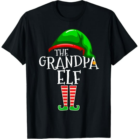 Grandpa Elf Family Matching Group Christmas T-Shirt