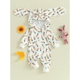 thumbnail image 3 of Jxzom Baby Girl Boy Easter Outfit Carrot Print Zipper One Piece Bunny Ear Hooded Romper Jumpsuit My First Easter Outfit, 3 of 8