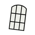 thumbnail image 2 of Espejo de ventana arqueado, espejo decorativo montado en la pared, espejo de pared de rejilla, espejo de ventana de imitación para dormitorio, tocador Negro, 2 of 9