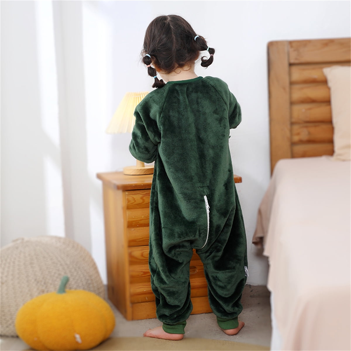 ATAIKU Toddler Sleeping Sack 9M-6T Winter Warm Flannel 2-Way Zipper Baby Sleep Sack with Feet, Infant Animal Dinosaur Wearable Blanket