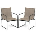 thumbnail image 1 of Costway 2 PCS Outdoor Dining Chairs Patio Furniture Chair with Breathable Seat & Backrest, 1 of 8