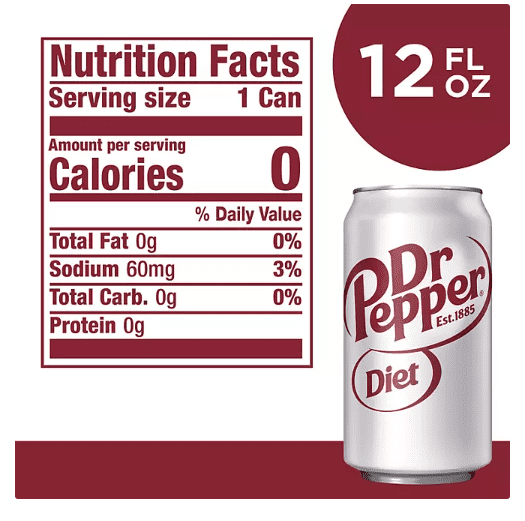 Diet Dr Pepper, 12 fl oz Cans, 30 Pack
