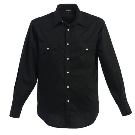 Western Pleasure Show Shirts - Men's Solid Long Sleeve Western Shirt