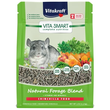 UPC: 0051233595030 | Vitakraft Vita Smart Chinchilla Food – Vitamin-Fortified Complete Nutrition – Natural Forage Blend – Timothy Hay Pellets for Chinchillas