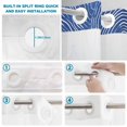 thumbnail image 3 of No Hook Shower Curtain with Built-in Rings - Abstract Washable Waterproof Fabric Bathroom Curtains for Hotel,Rentals, 72X 96 Inch Extra Long , Striped Round Hollow Circle Blue White, 3 of 9
