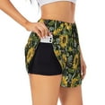 thumbnail image 3 of Lsque Sunflowers Printed Women's Running Shorts with Liner Pockets,Elastic Quick Dry Workout Athletic Gym Yoga Shorts,Womens High Waist Shorts-X-Large, 3 of 9