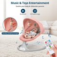 thumbnail image 4 of Balancín eléctrico portátil Baby Swing Bioby con Bluetooth, color rosa, 4 of 8