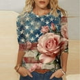 thumbnail image 2 of YanHoo Women's 4th of July Tops Plus Size Casual Crewneck Patriotic Shirts 2026 Summer Outfits, 2 of 5