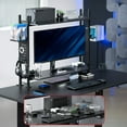 thumbnail image 3 of VIVO Black 40" Clamp-on 2-Tier Gaming Shelf System Organization with Pegboard, 3 of 8