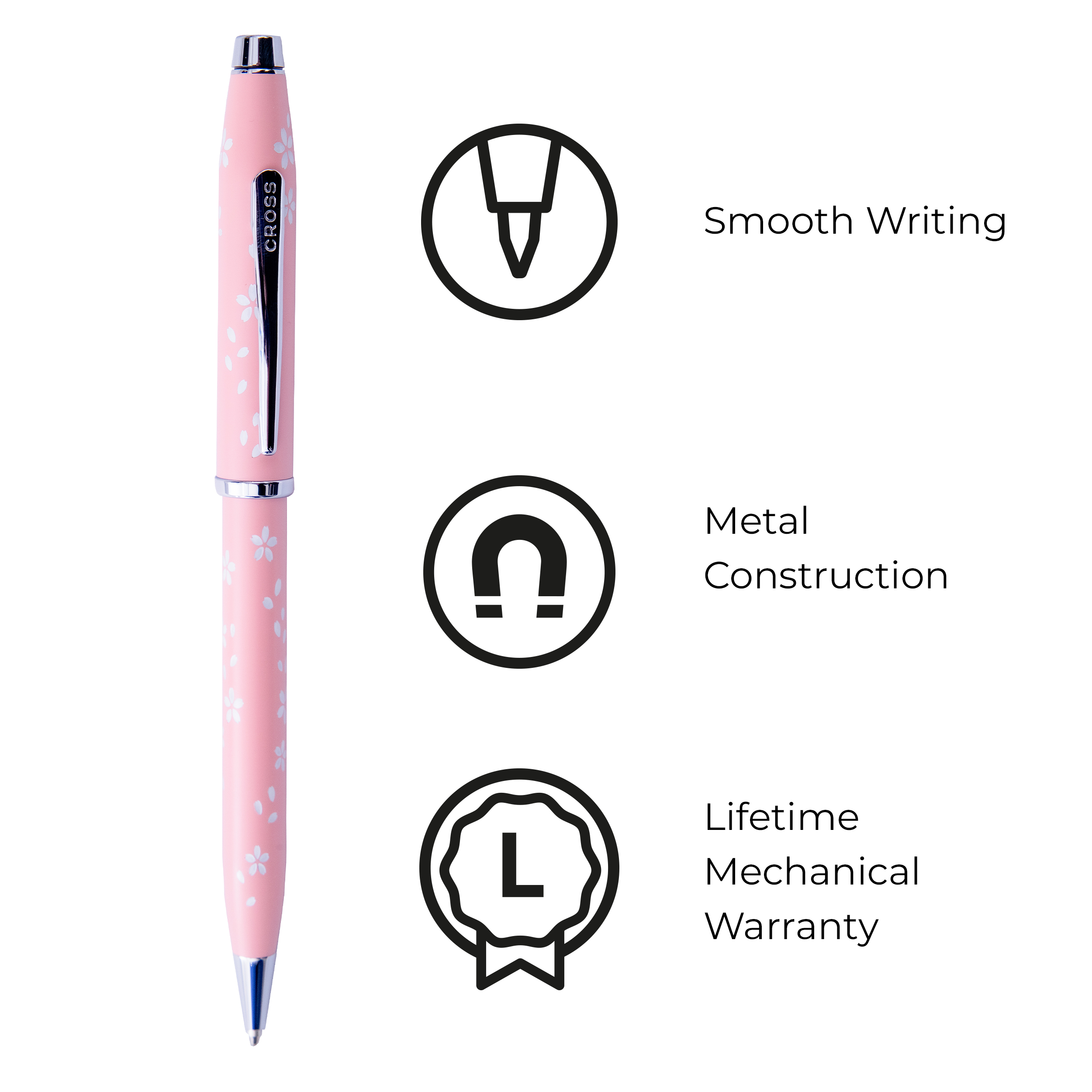 Century II Cherry Blossom High Glossy Pink Lacquer with Polished Chrome Appointments Ballpoint Pen