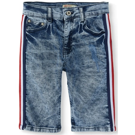 Smith's American Super Stretch Flex Jean Shorts with Side Stripe (Big (Best Flats To Wear With Jeans)
