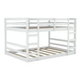 thumbnail image 6 of ARCTICSCORPION Low Bunk Bed,Full Over Full Floor Bunk Bed with Guardrails and 2 Ladders,Solid Wood Bunk Bed Frame with Wood Slats Support for Boys Girls Dorm Bedroom,No Spring Box Required, White, 6 of 7