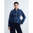 thumbnail image 2 of Free Assembly Women's and Women's Plus Pleated Peplum Denim Jacket, Sizes XS-4X, 2 of 6