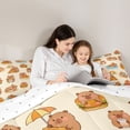 thumbnail image 4 of Erosebridal Kawaii Capybaras Bedding Comforter Set 7pcs For Children Boys Girls,Cute Animal With Funny Food Queen Bedding Sets For Kids,Lightweight Room Decor, 4 of 6