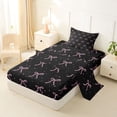 thumbnail image 2 of Erosebridal Cute Bow Knot Twin Sheet Sets For Girl Kids,Ribbon Bowtie Pink Bows Bedding 3pcs, 2 of 6
