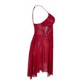 thumbnail image 7 of Women's Floral Lace Mesh Pearl Decor Underwire Lingerie Slip Dress Deep V Neck Sleep Dress Nightgowns, 7 of 7