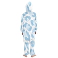 thumbnail image 3 of Blue Leopard Print Pattern One Piece Pajamas Soft Jumpsuit Cozy Sleep and Play Romper Zipper and Pockets 13-14Y, 3 of 8