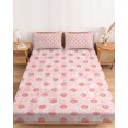 thumbnail image 2 of King Size Fitted Sheet Set - Polka Dot 3 Piece Bedding Sets 16" Deep Pocket Fitted Sheet with 2 Pillowcases, Pink Modern Geometric Vintage Spots Brushed Microfiber Hotel Luxury Bed Sheets, 2 of 9