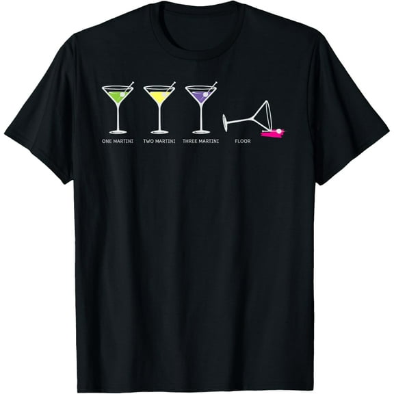 for Martini Lovers Cocktail Fans T-Shirt men and women can wear, black, white, gifts