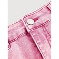 thumbnail image 4 of Womens Pink Denim Mini Skirt With Cargo Flap Pockets And Button Front, 4 of 30