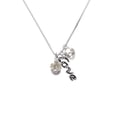 thumbnail image 2 of Delight Jewelry Silvertone White Plumeria Flowers Spinner - Love and Lock Charm Necklace, 18"+1", 2 of 4