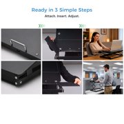 CD4 Adjustable Laptop Standing Desk Converter with 4 Heights, Tilting Platform and Level Mouse Pad, Black