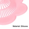 thumbnail image 3 of Colador de fregadero de cocina Uxcell, colador de silicona flexible, atrapador de cabello, rosa, paquete de 2, 3 of 6