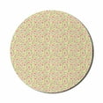 thumbnail image 1 of Floral Mouse Pad for Computers, Blossoming Twigs Buds Romantic Garden Art Flowers Illustration, Round Non-Slip Thick Rubber Modern Mousepad, 8" Round, Pale Yellow and Burnt Sienna, by Ambesonne, 1 of 2