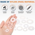 thumbnail image 3 of Uxcell 160pcs M5 Arandelas Planas de Nailon (5mm ID 10mm OD 1mm de grosor) - Espaciador de Junta de O Ring de Plástico, para Atornillar Válvulas de Grifo de Manguera, Blanco, 3 of 7
