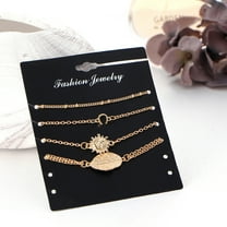 Homoyoyo 4 Pieces Adjustable Anklets for Women, Alloy Chain Bracelets Set, Simple Design Jewelry Accessories