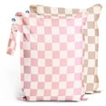 thumbnail image 1 of Tiny Twinkle - Wet Bag 2 Pack - Checkers Pink/Beige, 1 of 5