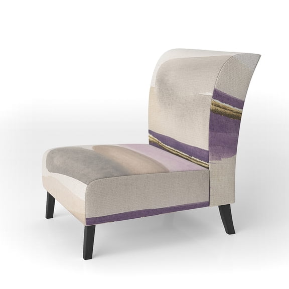 Designart "Shape Of Glam Purple" Upholstered Shabby Chic Accent Chair - Arm Chair