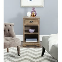 SAFAVIEH Griffin Solid Casual One Drawer Side Table, Washed Natural Pine