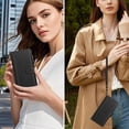 thumbnail image 7 of For iPhone Air Wallet Phone Case-PU Leather Magnetic Flip Cover with 9 Credit Card Slots,Zipper Pocket & Detachable Wrist Strap,Shockproof,Black,For iPhone Air, 7 of 7