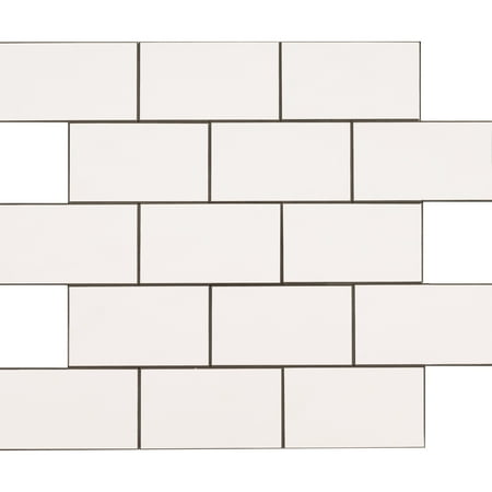 Aldhurst Urban Blanco Adhesive Backed 9.84 in. x 10.37 in. PVC Mosaic Tile