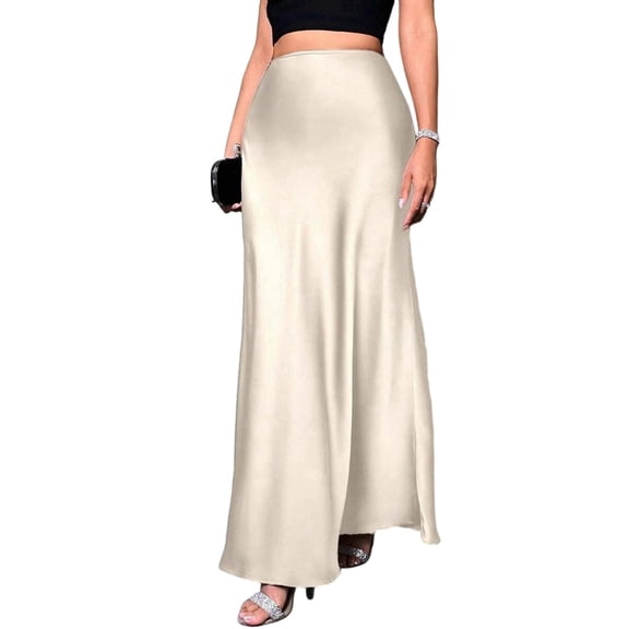 Women Fall Skirts Business Casual Clothes High Waisted Cocktail Party Wedding Guest Mermaid Maxi Skirt Color L