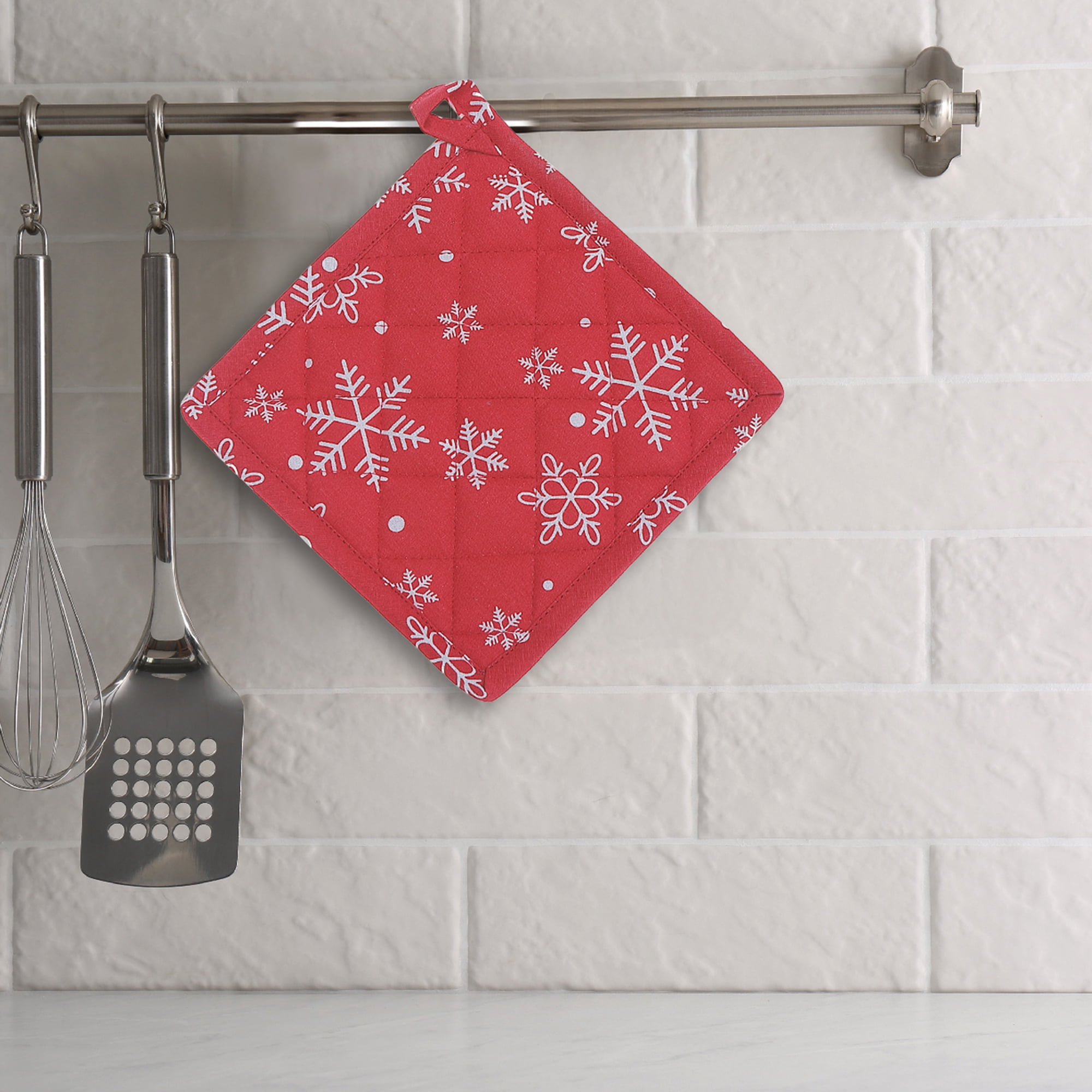 Cotton Pot Holder (Snowflakes) - Set of 6