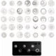 thumbnail image 1 of 35 pegatinas de metal plateadas de 2 x 2 cm, autoadhesivas, con temática de luna, estrella y sol, de epoxi, con temática cósmica y pirámide., 1 of 9
