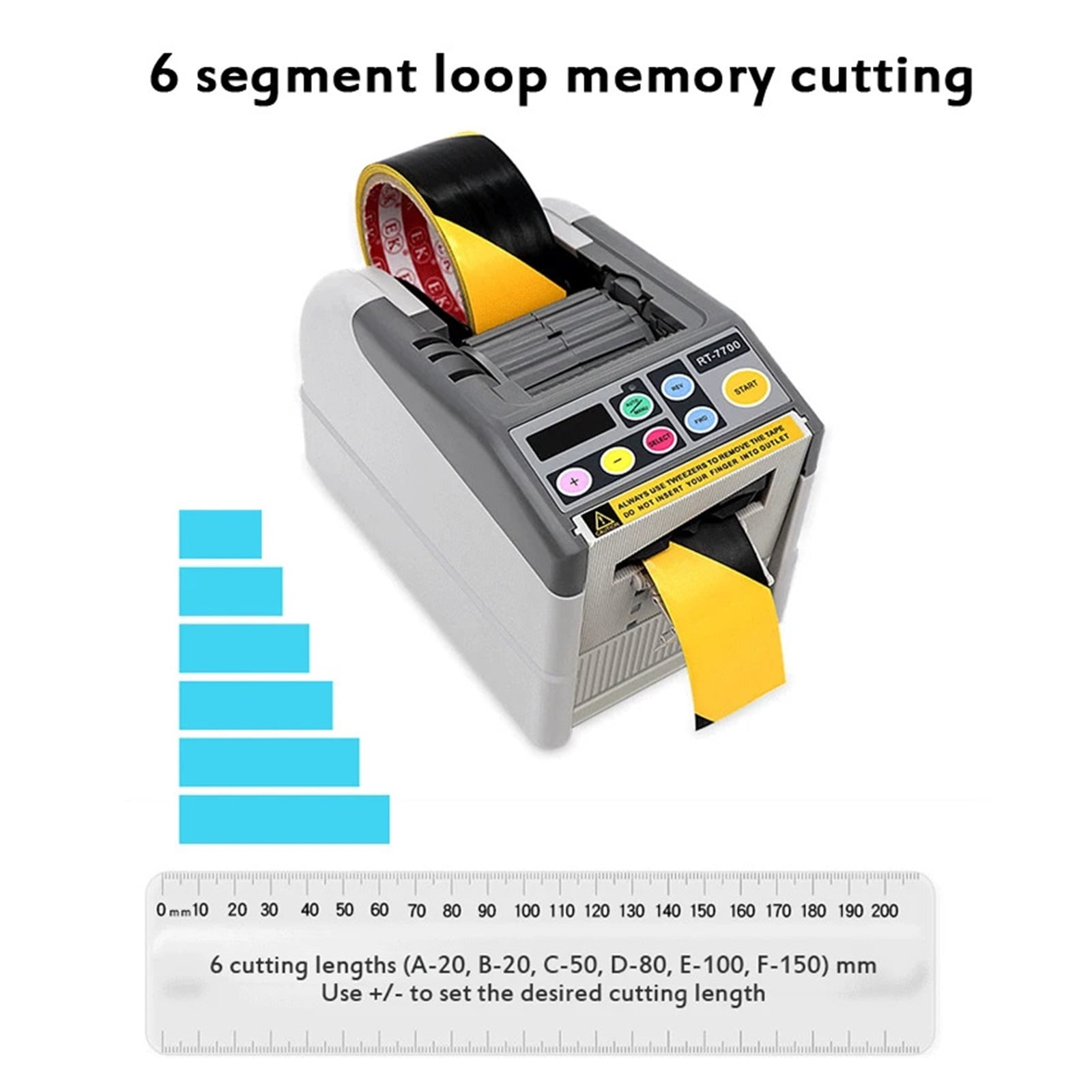 Automatic Electric Tape Dispenser, Efficient Intellint Auto Adhesive Tape Cutter Cutting Packaging Machine 6-60mm ,High Efficiency
