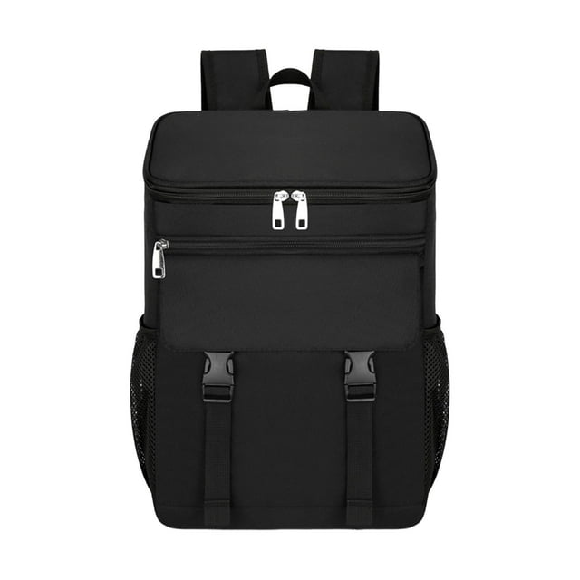 Mochila más fresca Bolsa térmica Bolsillo de malla Hombres Mujeres Mochila transpirable portátil Más fresco Enfriador de playa impermeable Bolsa más Negro