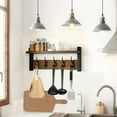 thumbnail image 5 of cyrico Coat Rack with Shelf, Coat Rack Wall Mount with 5 Hooks Wood Wall Coat Hanger with Shelf for Entryway, Bathroom, Living Room, Bedroom, Kitchen, Hallway, Balcony, Rustic Brown, 5 of 7