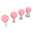 thumbnail image 3 of 4pcs Glass Face Cupping Set Silicone Lymphatic Drainage Skin Lifting Reduce Cellulite Cupping Massage Set for Back Pink, 3 of 14