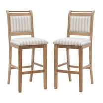 Home Square 2-Piece Furniture 30" Bar Stool Set in Rustic Brown