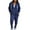 Navy Blue, variant on Cindysus Women Two Piece Outfit Plus Size Sweatsuit Hoodie Jogger Set Casual Jogging Long Sleeve Tracksuit Sets Red 2XL