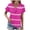 Hot Pink, variant on Womens Cowl Neck Short Sleeve Shirts Casual V Neck Wave Striped Tops Cozy Tunic Outdoor T-Shirts (S, White)