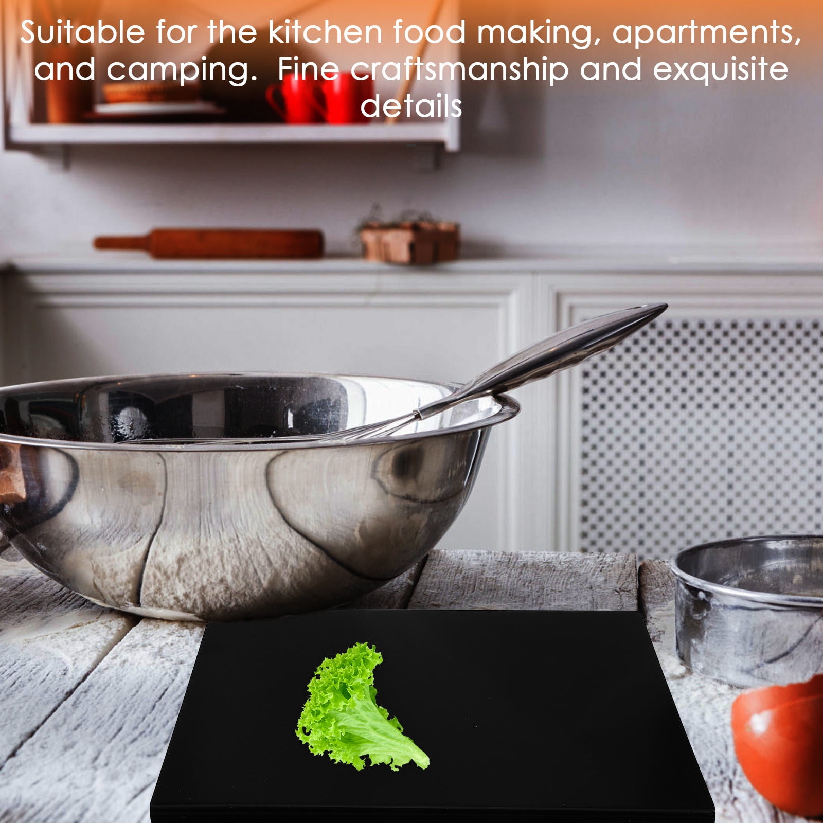 SEWCHICS Defrosting Tray Acrylic Chopping Board Black 1Pcs 17.7X13.8X1.2In