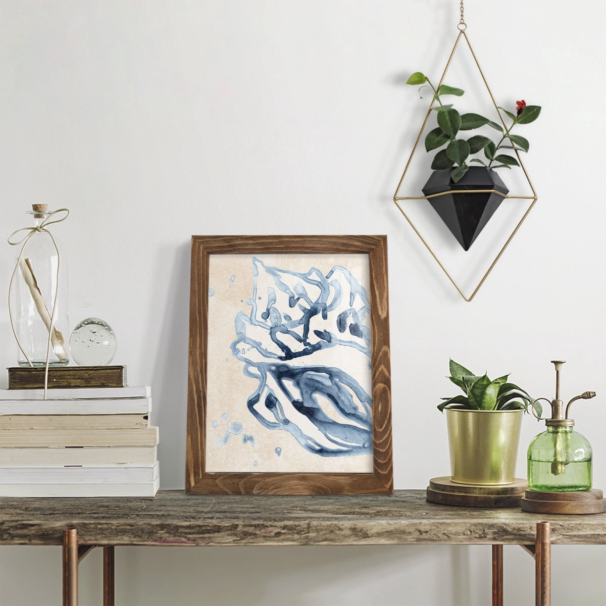 Water Shells II - Framed Print w/glass - Walnut